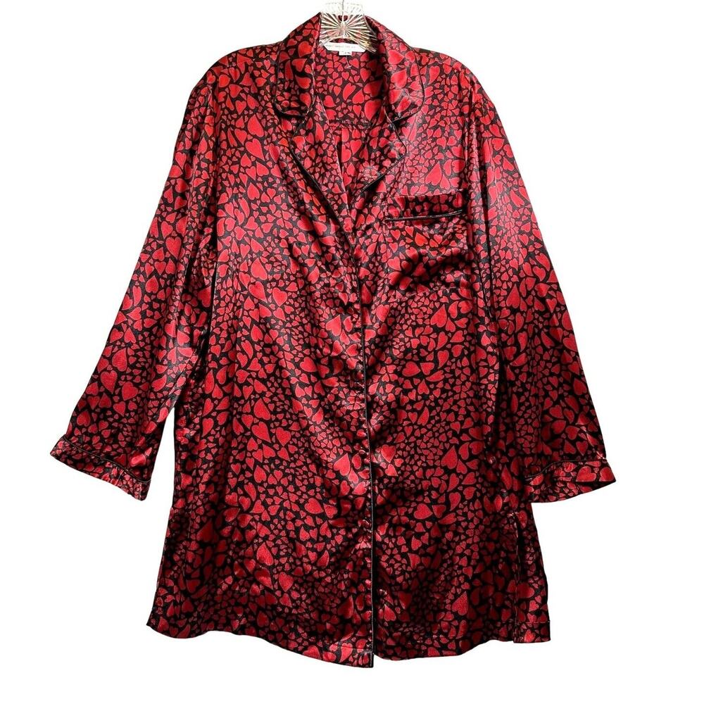 Cacique Size 14 Night Shirt Nightgown Pocket Hearts Loungewear Romantic